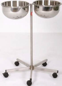 baquet roulant en acier inoxydable