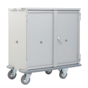 chariot de transport / à linge propre / avec étagère / 2 portes