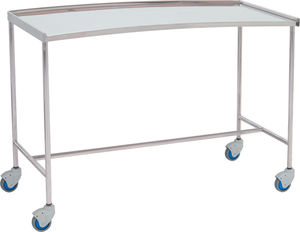table à instruments auxiliaire / avec étagères / sur roulettes / en acier inoxydable
