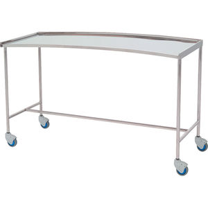 table à instruments avec étagères / sur roulettes / en acier inoxydable