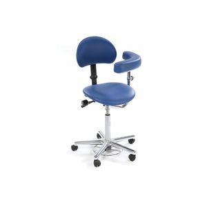 tabouret pour cabinet médical / à hauteur variable / avec dossier / avec accoudoirs