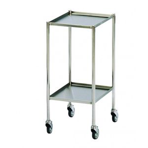 chariot à pansement / à usage général / 2 plateaux / en acier inoxydable