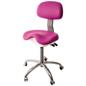 tabouret dentaire / ergonomique / sur roulettes / avec dossier