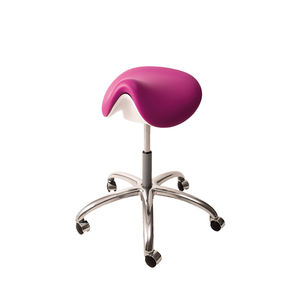 tabouret dentaire / sur roulettes / en forme de selle