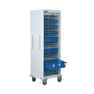 armoire d'hôpital / avec étagère / avec panier / sur roulettes