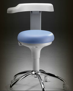 tabouret dentaire / à hauteur variable / avec dossier / sur roulettes