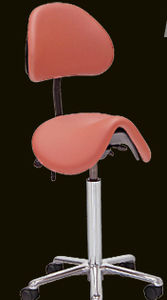tabouret dentaire / à hauteur variable / avec dossier / en forme de selle