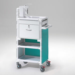 chariot de soins / à usage général / 1 tiroir / 3 étagères