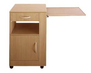 table de chevet sur roulettes / avec table de lit intégrée