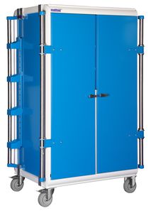 chariot de transport / avec étagère / 2 portes / modulaire