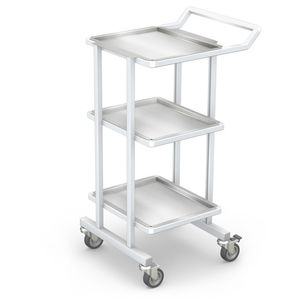 chariot de transport / pour instruments / avec étagère / 3 plateaux