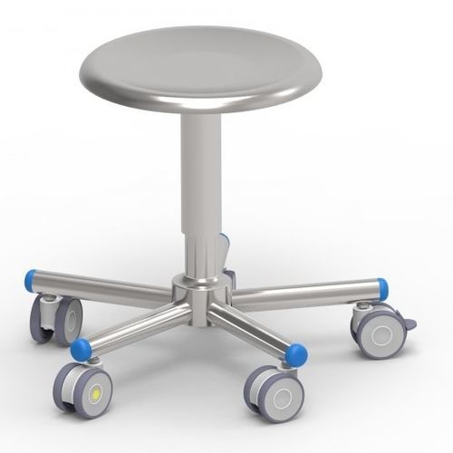 Tabouret pour salle d'opération - 10510010003 - G. SAMARAS SA - Medical Gas Solutions - sur roulettes / carré / en acier inoxydable