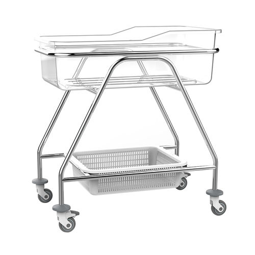 Berceau médical sur roulettes - SS-HS-A05-II - Shandong HESOURCE Medical Equipment - à hauteur fixe / avec espace de rangement / en acier inoxydable