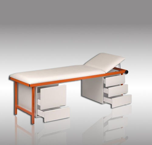 Divan d'examen manuel - 5239 - HYZMED Medical - avec dossier réglable / avec espace de rangement / 2 plans