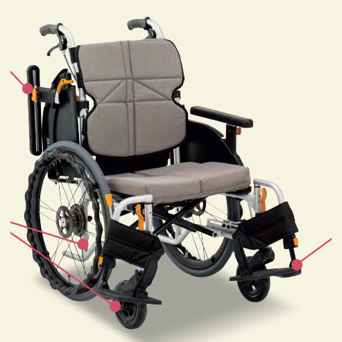 Fauteuil roulant manuel - NEXT-50B series - Matsunaga Manufactory - d'exterieur / d'intérieur / avec repose-jambes