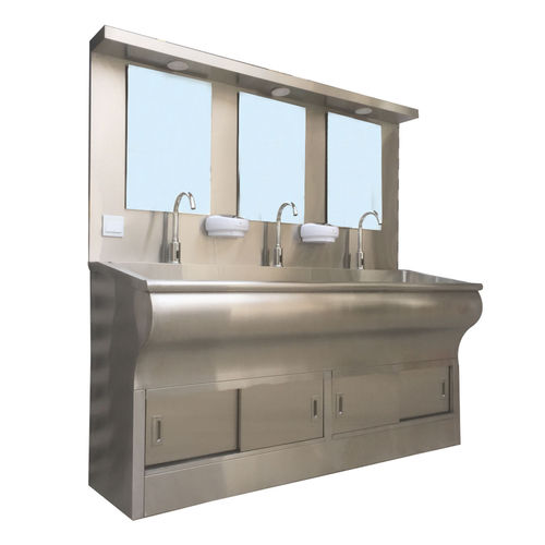 Lavabo chirurgical 3 stations - FY-06188H - Jiangsu Fuyou Medical - en acier inoxydable