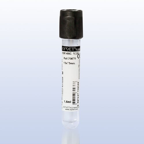 Tube de prélèvement de l'ESR - 81142 - AYSET TIBBI ÜRÜNLER VE PLASTIK TEKSTIL ELEKTRONIK GIDA TEMIZLIK MADDELERI SAN AS - cylindrique / en PET / en plastique