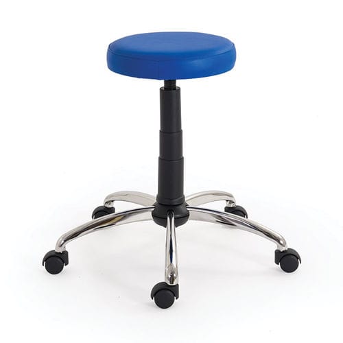 Tabouret pour établissement de santé - 161201 series - Fisiotech - tournant / sur roulettes / en forme de selle