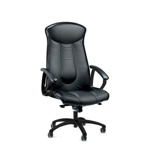 Chaise de bureau avec accoudoirs - Millennium - Borgo - sur roulettes / avec dossier haut / pneumatique