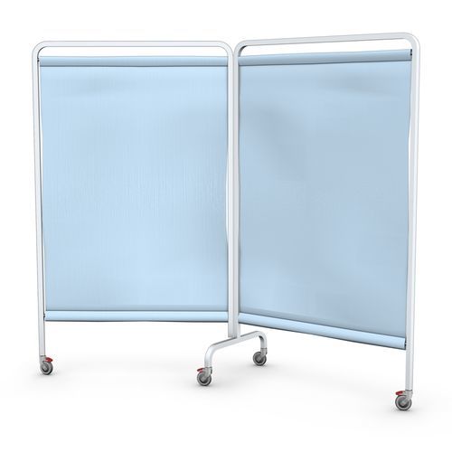 Paravent médical sur roulettes - PJ-02 (MAT) - TECHMED - 2 panneaux / en acier inoxydable