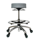 tabouret de laboratoire / à hauteur variable / sur roulettes / noir