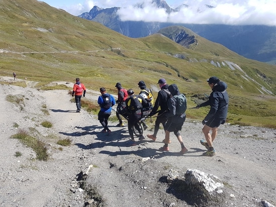 Une Joëlette à l'Ultra Trail du Mont-Blanc