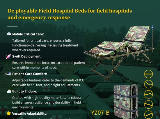 Équipement médical d'intervention rapide : Lits d'hôpital de campagne pour les soins urgents sur le terrain