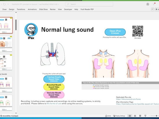 Le simulateur d'auscultation virtuelle iPax peut également être utilisé dans PowerPoint.