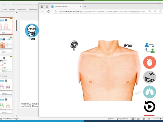 Le simulateur d'auscultation virtuelle iPax peut également être utilisé dans PowerPoint.