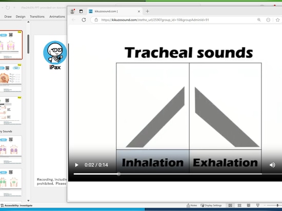 Le simulateur d'auscultation virtuelle iPax peut également être utilisé dans PowerPoint.