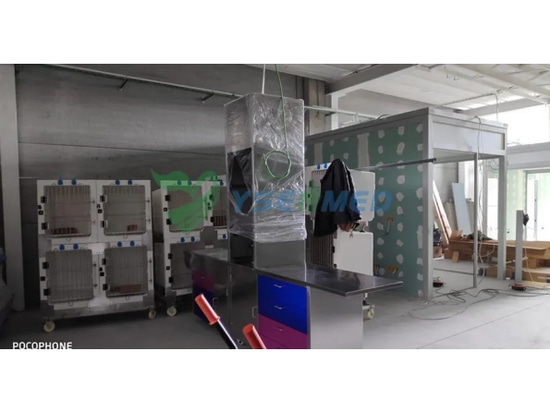 Installation d'équipements vétérinaires YSENMED dans une nouvelle clinique vétérinaire en Espagne.