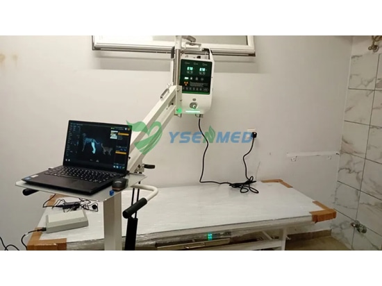 Le vétérinaire Cyprien est satisfait du système de radiographie numérique YSENMED YSX053-A VET
