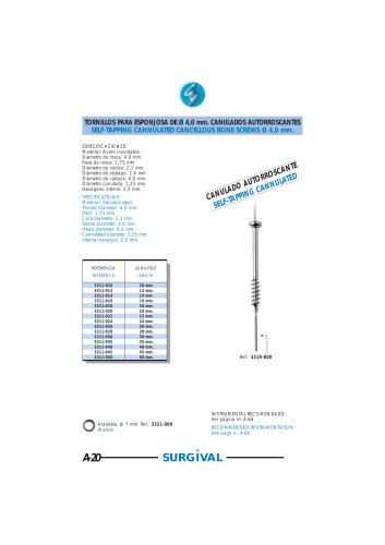 SELF-TAPPING CANNULATED CANCELLOUS BONE SCREWS