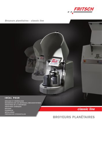 BROYEURS PLANÉTAIRES classic line - PULVERISETTE 5 - PULVERISETTE 6 - PULVERISETTE 7