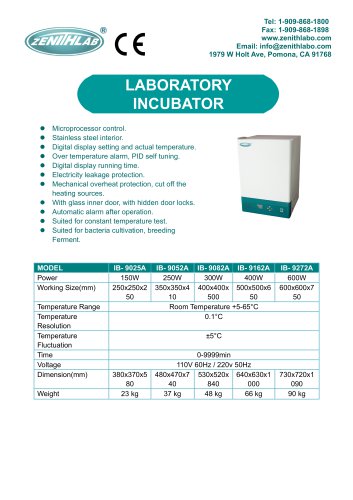 LABORATORY  INCUBATOR