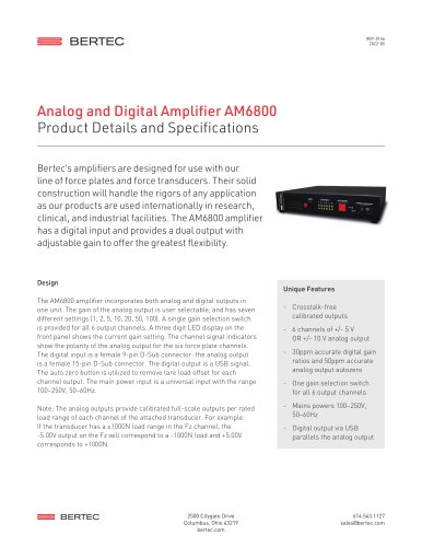 Analog and Digital Amplifier AM6800