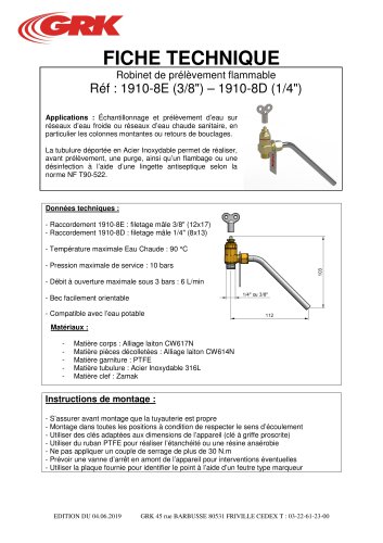 ROBINET DE PRÉLÉVEMENT STANDARD