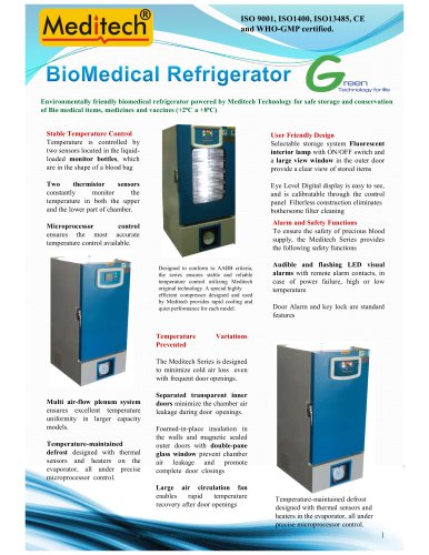 Biomedical refrigerator