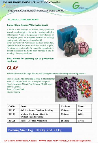 Liquid Silicone Resin for Clay Mold Making