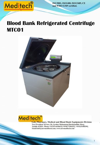 Microprocessor Blood Bank Refrigerated Centrifuge 6 and 12 Bags Large