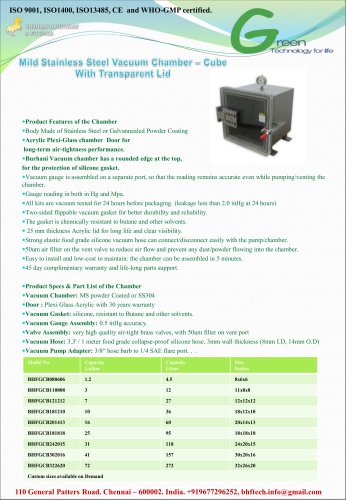 stainless steel Vacuum Chamber Cube