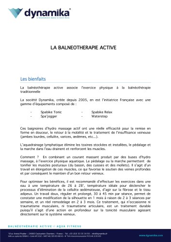 Balnéothérapie active