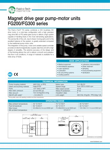 Gear Pump-Motor Unit FG200-300 series