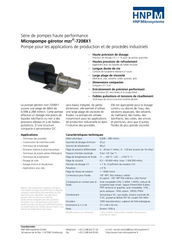 Micro annular gear pump mzr-7208X1