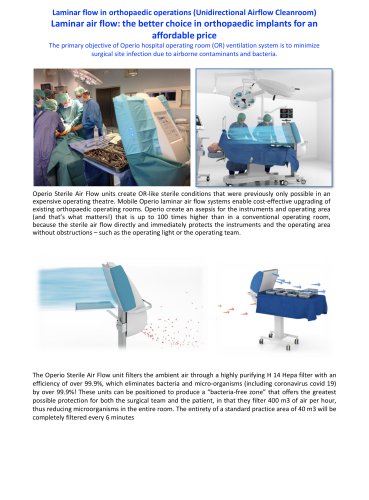 Laminar flow for orthopaedic surgery