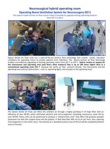 Operating Room Ventilation System for Neurosurgery ISO 5