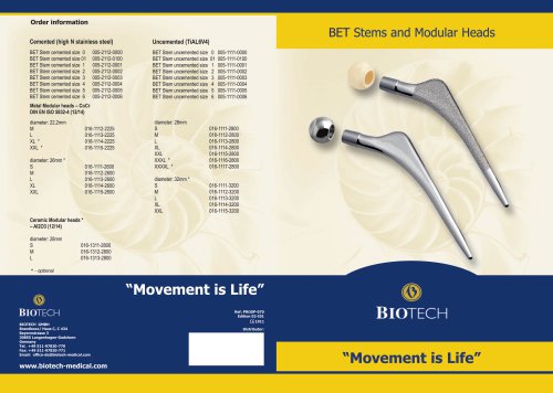 BET Stem and Modular Head