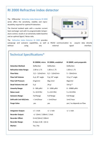 RI 2000 Refractive index detector