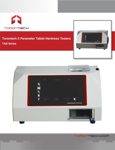 Torontech 5 Parameter Tablet Hardness Testers - TAB Series