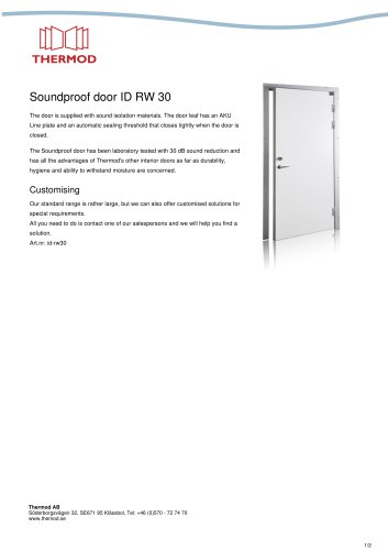 Soundproof door ID RW 30